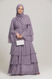 3 layered Chiffon Event Abaya 2025(All Time Best Seller)