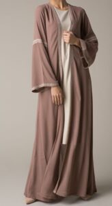 Kimono Style Abaya : Inspired by Japanese kimonos with wide sleeves and a belted waist